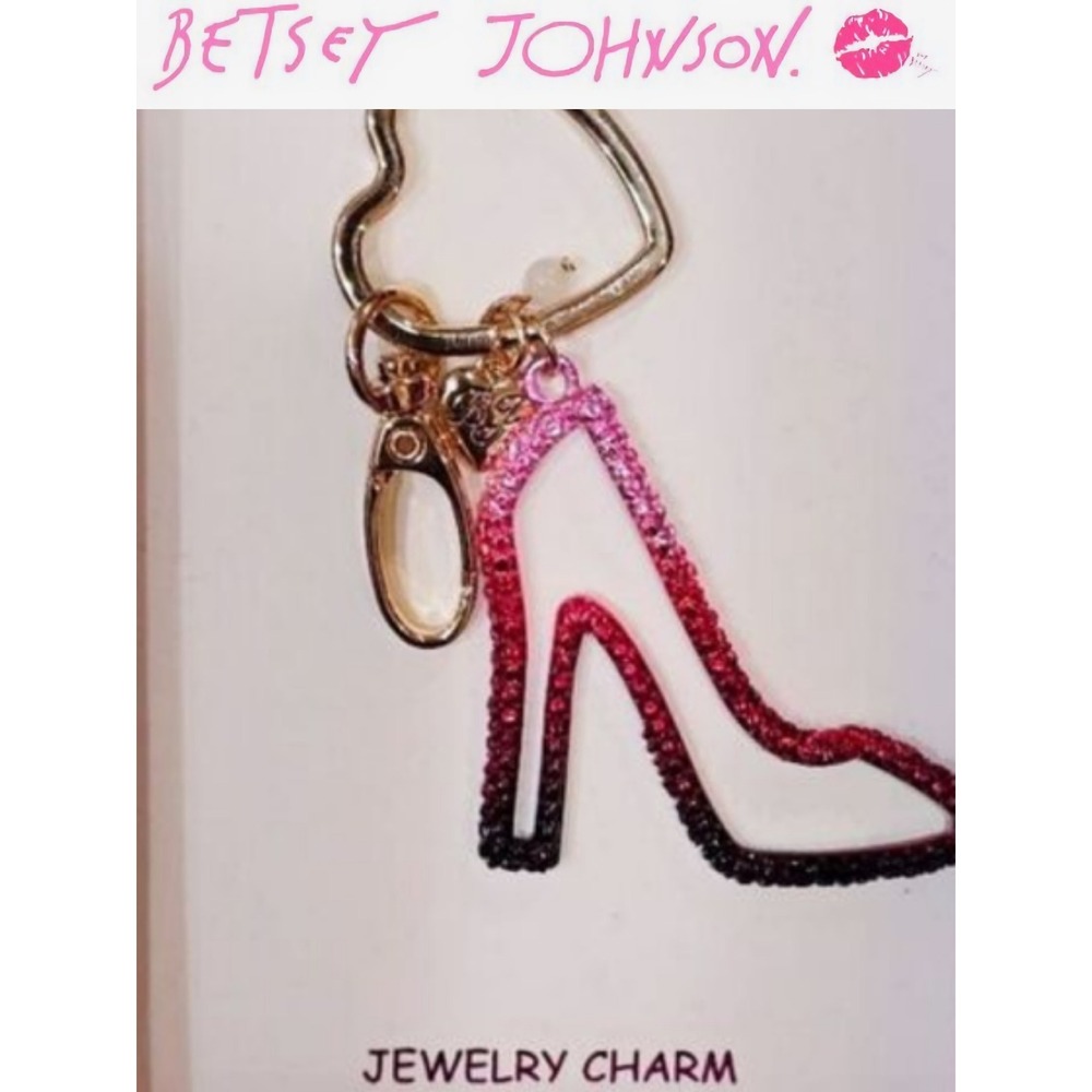 Betsey Johnson Glitter Stiletto Bag Charm/Keychain